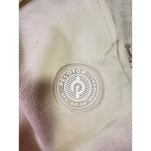Peloton Cream Drawstring Waistband Elastic Leg Cuffs Cotton Sweatpants Small - Picture 3 of 10
